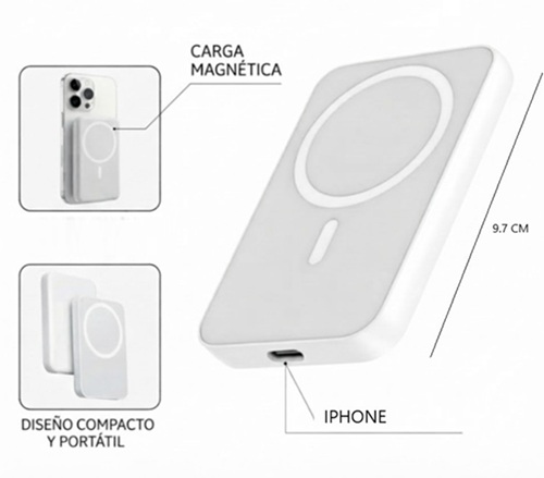 Power Bank con Carga Magnetica 5.000 Mha PB5000ii