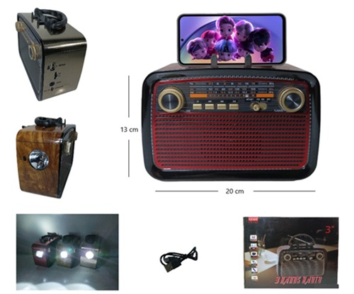 Radio AM-FM + USB etc + Linterna 1467ii