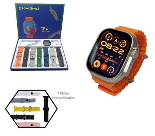 Reloj Inteligente + 7 Mallas Q10-ULTRA2ii