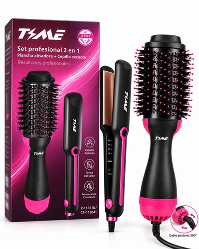 Set Belleza Planchita + Cepillo Secador 113041ii