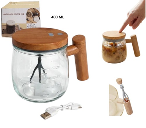 Tasa Vidrio con Batidor Alta Calidad MY-04ii