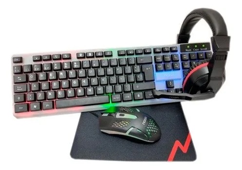 Teclado+Mouse+Auricular+Pad Noga NKB-413 Negro