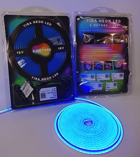 Tira Neon Azul 5 Met Fuente 220v TIRANEON-AZULoo