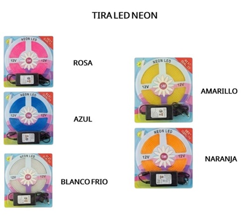 Tira Neon 5 metros con fuente color a eleccionÂ ii
