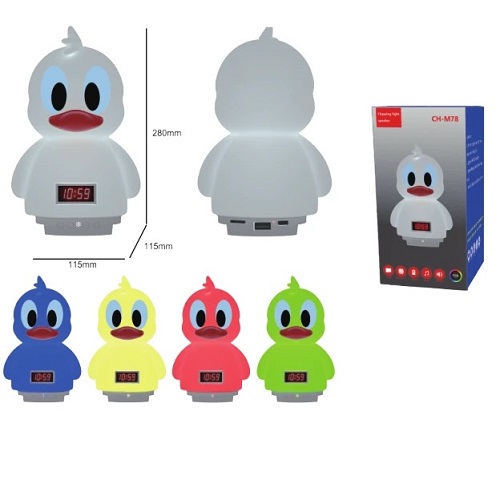 Velador LED RGB CH-M78 +Reloj+Radio+BT+USB+Memoria