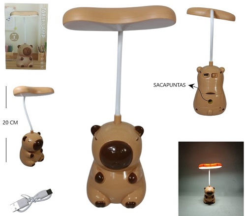 Velador Led Capibara con Sacapuntas 83065ii