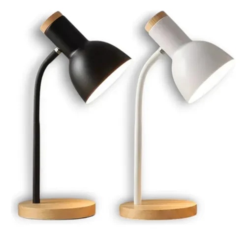 Velador Estilo Nordico Base Madera 220v LED-Y9872