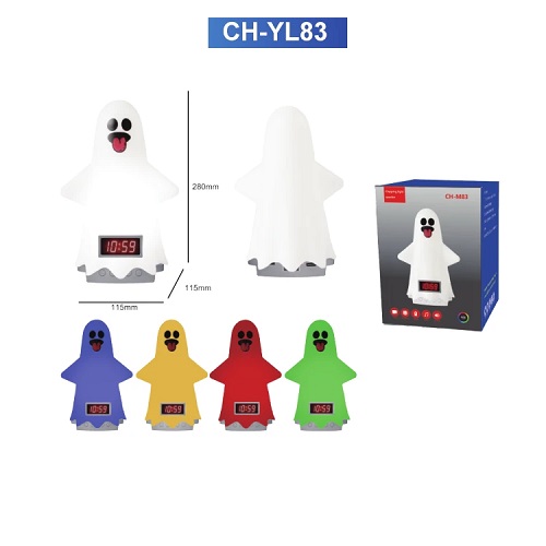 Velador LED RGB CH-YL83 +Reloj+Radio+BT+USB+Memoria