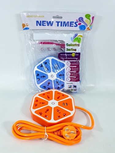 Zapatilla Hexagonal 5 tomas + 2 USB SV-769ii